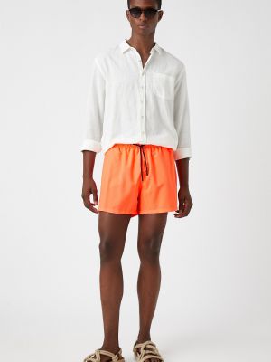 Pantaloni scurți cu șireturi din dantelă Koton portocaliu