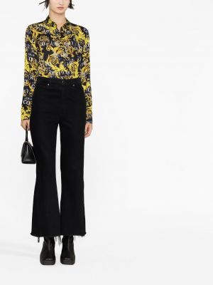 Raštuota džinsiniai marškiniai su sagomis Versace Jeans Couture