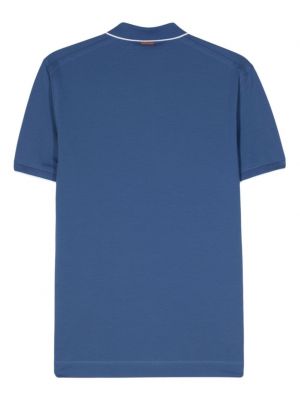 Siuvinėtas polo marškinėliai Zegna mėlyna