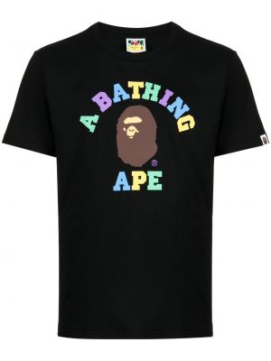 T-shirt i bomull med mönster A Bathing Ape® svart