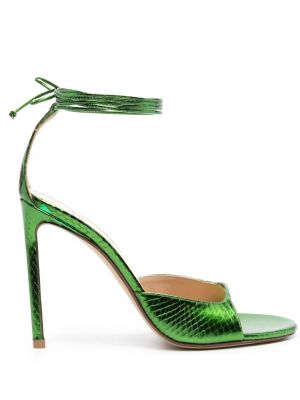 Кожени сандали Francesco Russo зелено