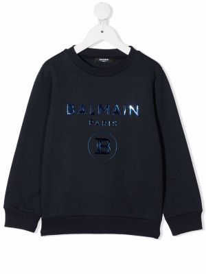 Trykt hettegenser for jenter Balmain Kids blå