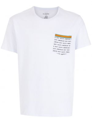 T-shirt mit print mit taschen Amir Slama weiß