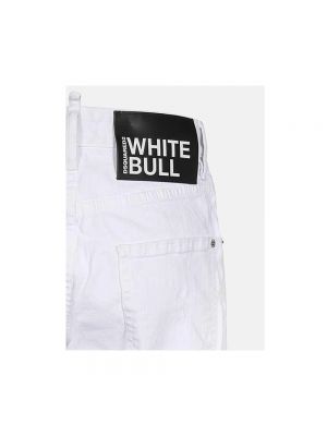 Pantalones cortos vaqueros con estampado Dsquared2 blanco