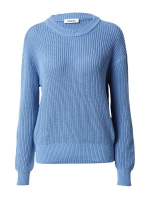 Pletený bavlnený priliehavý sveter Minimum - modrá