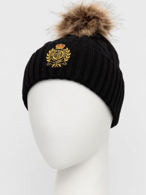 Вовняна шапка Lauren Ralph Lauren чорна