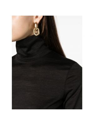 Jersey cuello alto de lana de tela jersey Theory negro