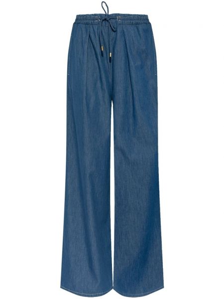 Pantalon taille haute large Emporio Armani bleu