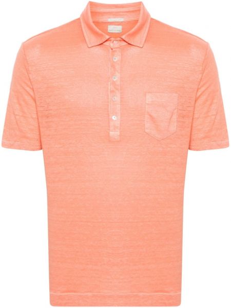 Lininis polo marškinėliai Massimo Alba oranžinė