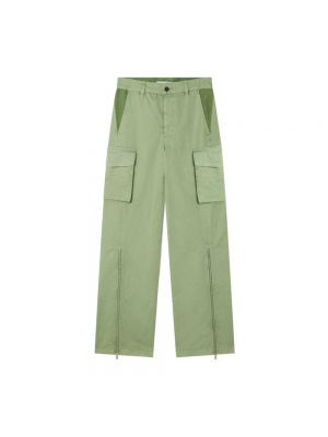 Pantaloni cargo di cotone con motivo a stelle Stella Mccartney verde