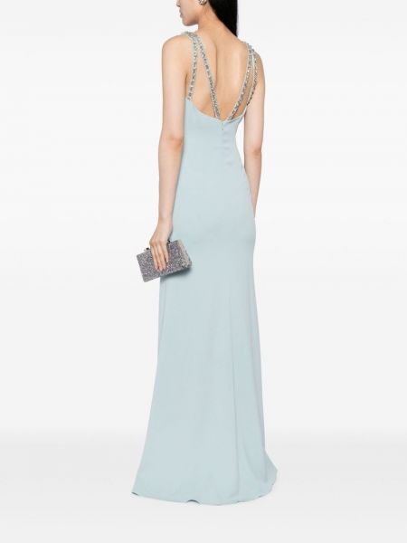Abendkleid mit kristallen Jenny Packham blau