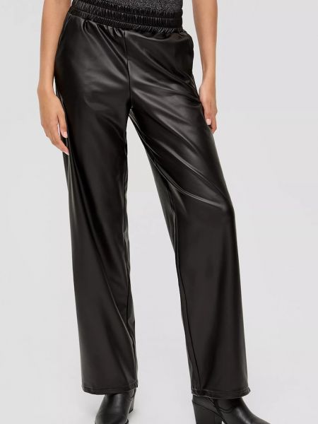 Прямые брюки с высокой талией S.oliver черные
