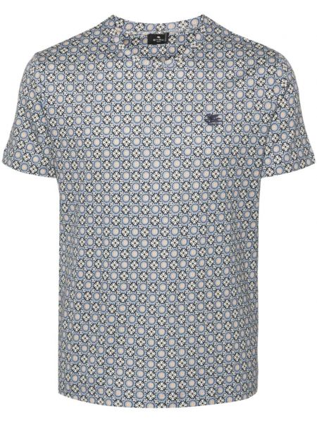 Tričko s potlačou s abstraktným vzorom Etro modrá