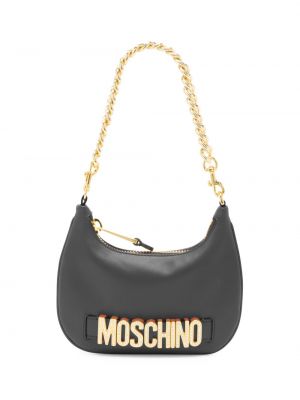 Кожаная сумка через плечо Moschino черная