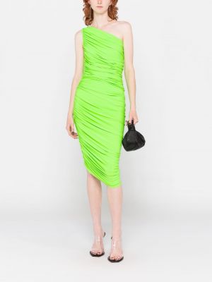 Asimetriškas midi suknele Norma Kamali žalia