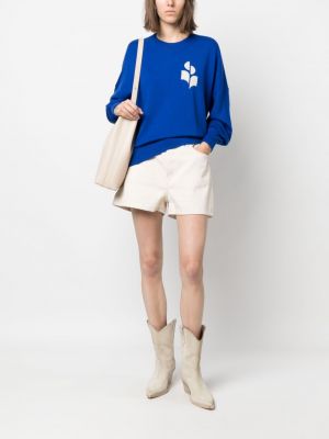 Sweter z nadrukiem Marant niebieski