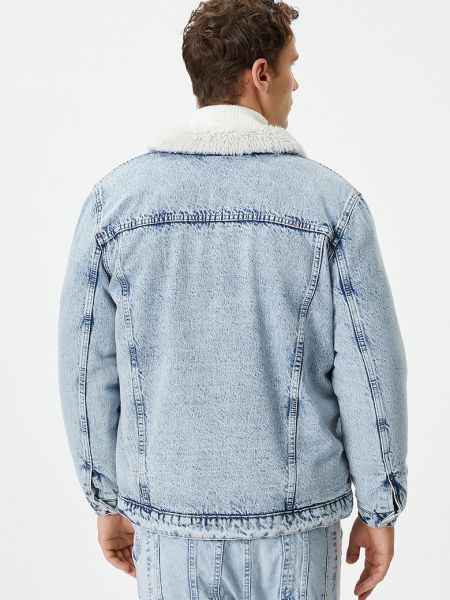 Пуховая джинсовая куртка Koton синяя