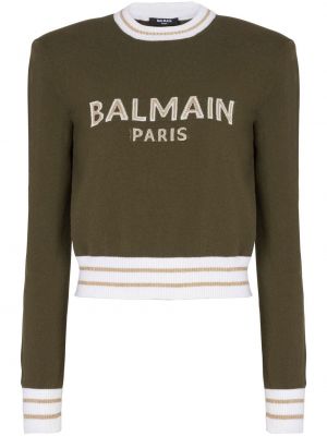 Tröja i stickad Balmain brun