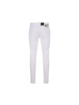 Jeansy skinny dopasowane z wysoką talią Dsquared2 białe