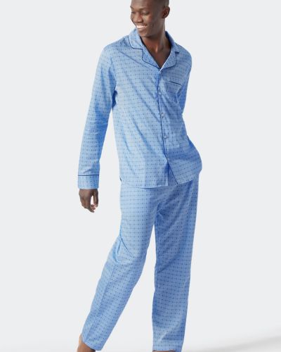 Pidžama s printom Schiesser plava