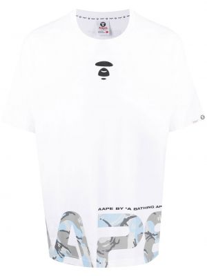 Trykt bomull t-skjorte Aape By *a Bathing Ape® hvit