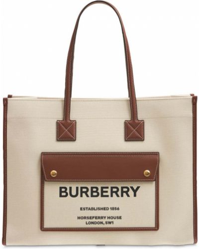 Кожени шопинг чанта Burberry