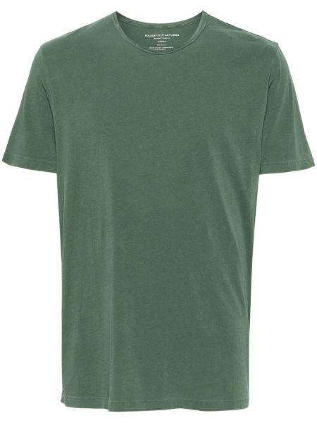 Bavlnené tričko s okrúhlym výstrihom Majestic Filatures zelená