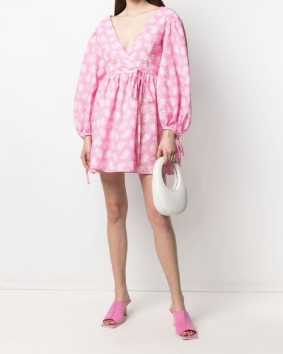 Mini vestido de cachemir con estampado con estampado de cachemira Msgm rosa