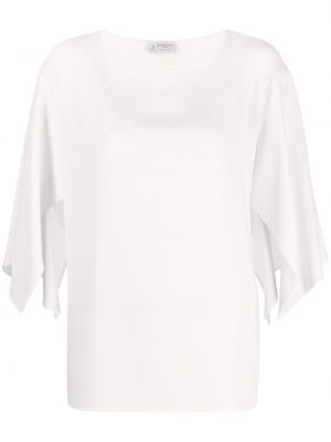 Блуза с дълъг ръкав с лодка декольте Alberto Biani бяло