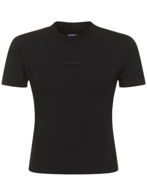 Βαμβακερή μπλούζα Jacquemus μαύρο