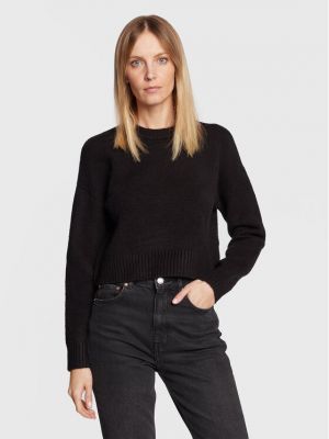 Памучен пуловер Cotton On черно