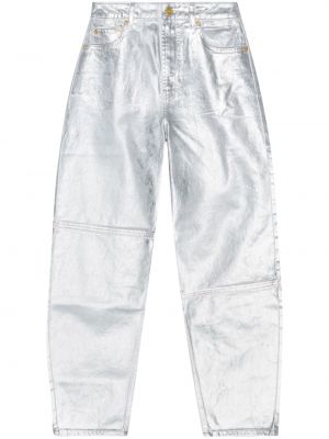Skinny jeans aus baumwoll Ganni silber