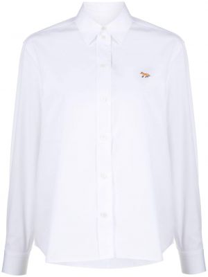 Bavlnená košeľa Maison Kitsuné biela