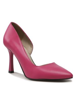 Полуотворени обувки с ток Karino розово