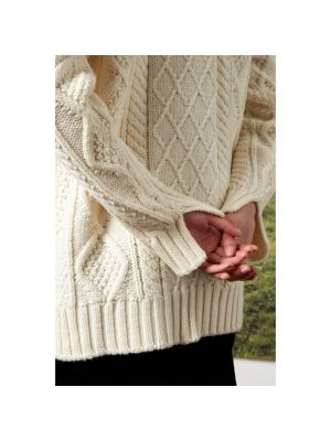 Suéter de lana de cuello redondo Massimo Alba beige