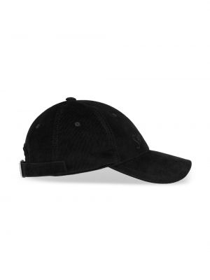 Haftowana czapka z daszkiem bawełniana Saint Laurent czarna