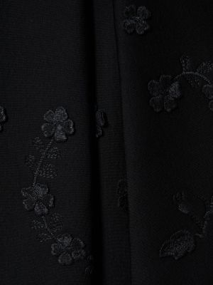 Květinové midi šaty s výšivkou Elie Saab černé