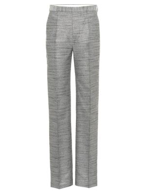 Памучни копринени прав панталон Rick Owens сиво