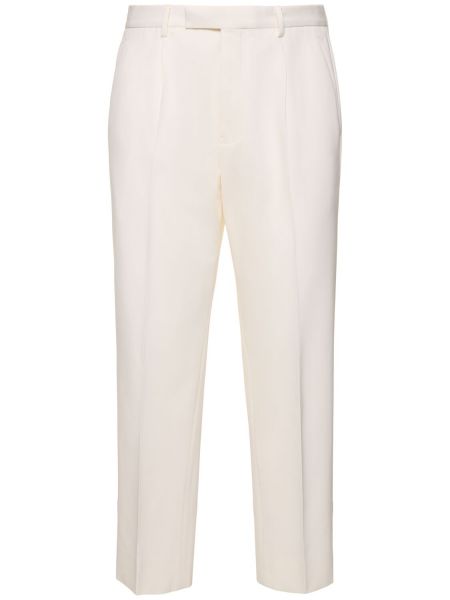 Pantaloni di lana di cotone Zegna bianco