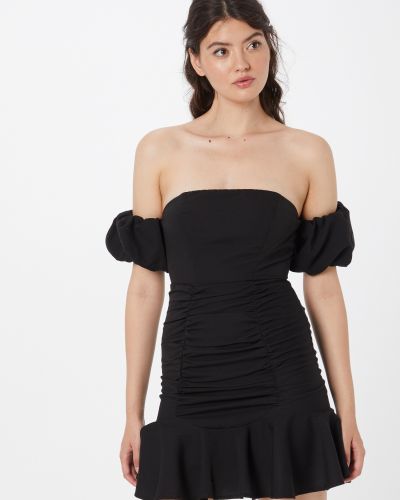 Šaty s elastickým pásom Love Triangle čierna