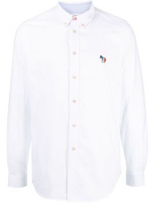 Bombažna srajca z zebra vzorcem Ps Paul Smith bela