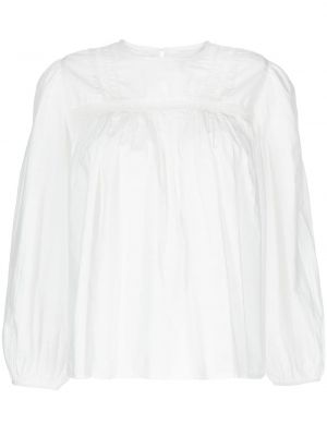 Памучна блуза с дантела Bonpoint бяло
