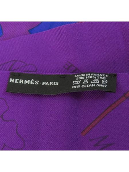 Jedwabna szal retro Hermès Vintage fioletowa