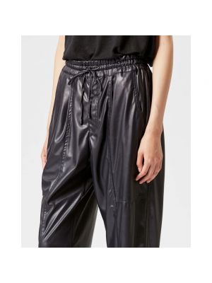 Pantalones rectos de cuero Isabel Marant negro
