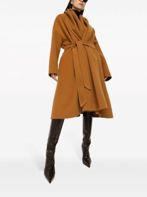 Kašmírový kabát Dolce & Gabbana hnědý