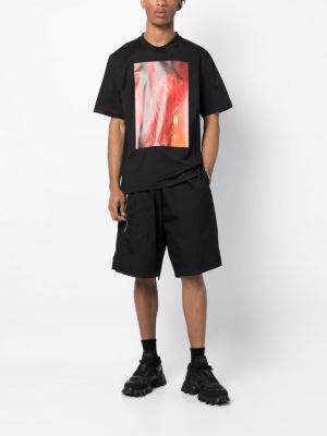 T-shirt aus baumwoll mit print mit rundem ausschnitt Jordanluca schwarz