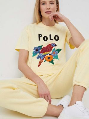 Polo bawełniana Polo Ralph Lauren żółta