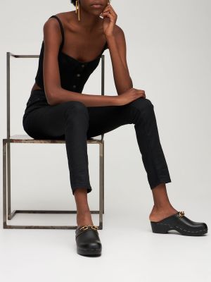 Pantolette Saint Laurent schwarz