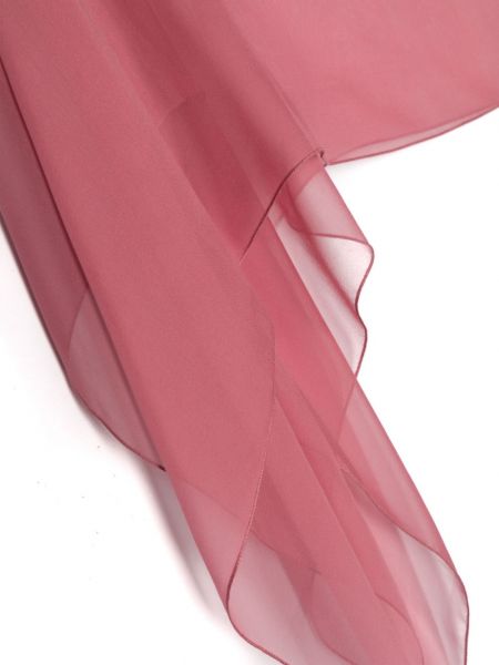 Hedvábný šál s lodičkovým výstřihem Alberta Ferretti růžový