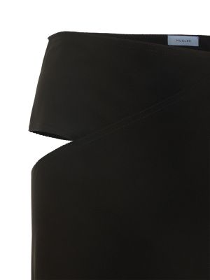 Asymetrické hedvábné saténové mini sukně Mugler černé